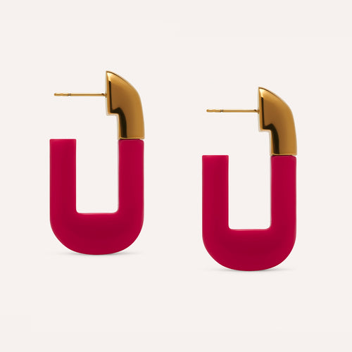 Lorde Link Earrings in Scarlet