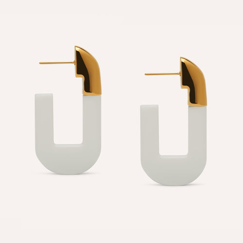 Lorde Link Earrings in Snow