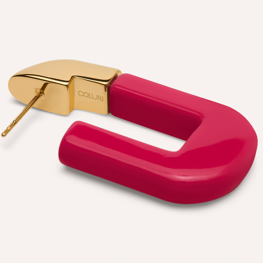 Lorde Link Earrings in Scarlet