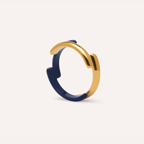 Lorde Hoop Ring in in Navy