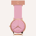 Pink Dial Nurse Watch with 18K Rose Gold Case and Silicone Band by COLURi
