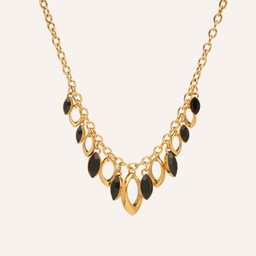 Beauvoir Chandelier Necklace in Jet Black