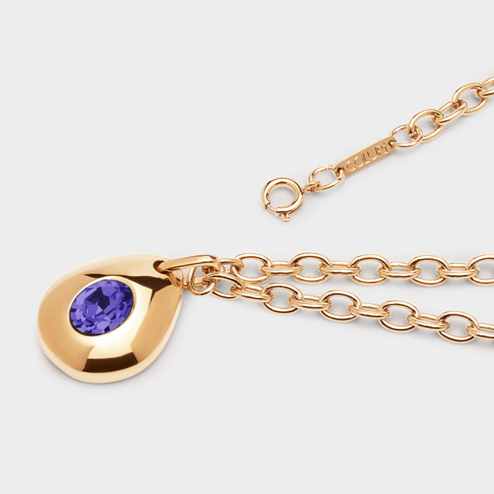 Angelou Solitary Drop Necklace in Violet