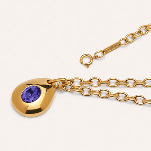 Angelou Solitary Drop Necklace in Violet