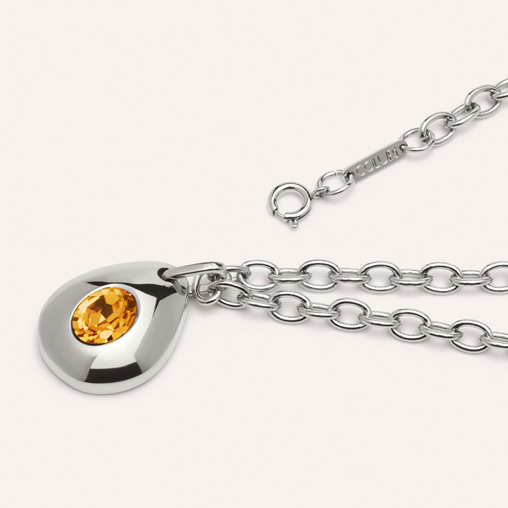 Angelou Solitary Drop Necklace in Saffron