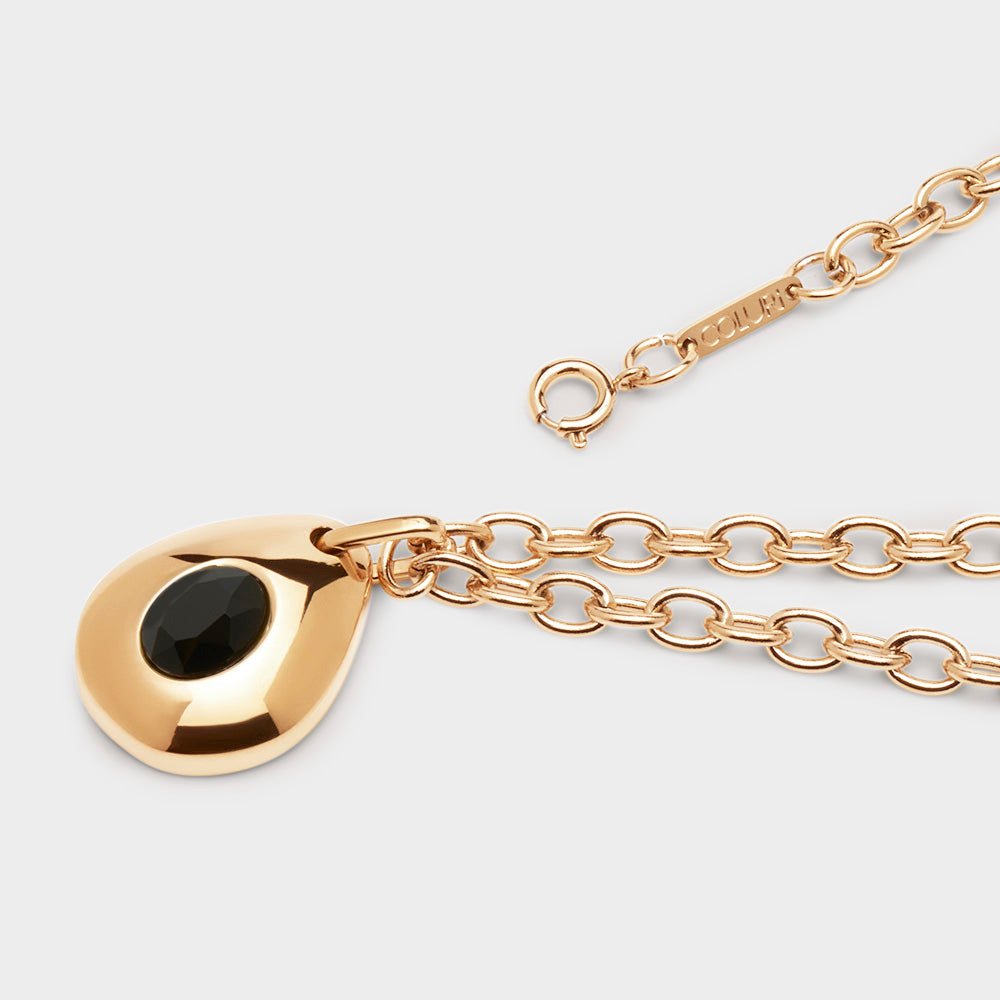 Angelou Solitary Drop Necklace in Jet Black