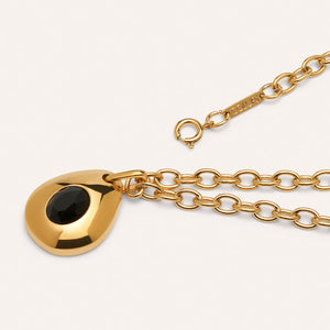 Angelou Solitary Drop Necklace in Jet Black
