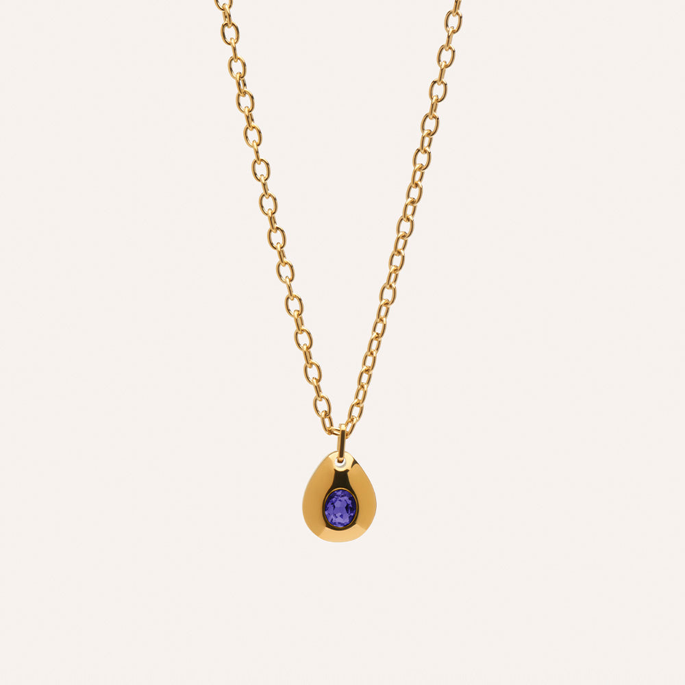 Angelou Solitary Drop Necklace in Violet
