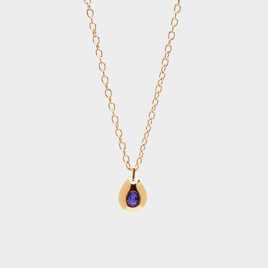 Angelou Solitary Drop Necklace in Violet