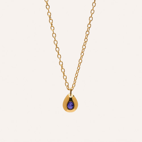 Angelou Solitary Drop Necklace in Violet