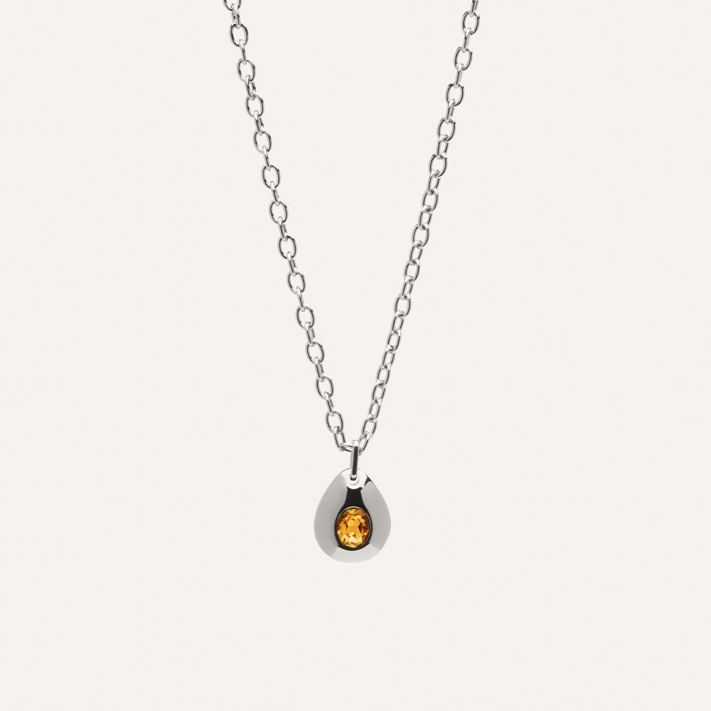 Angelou Solitary Drop Necklace in Saffron