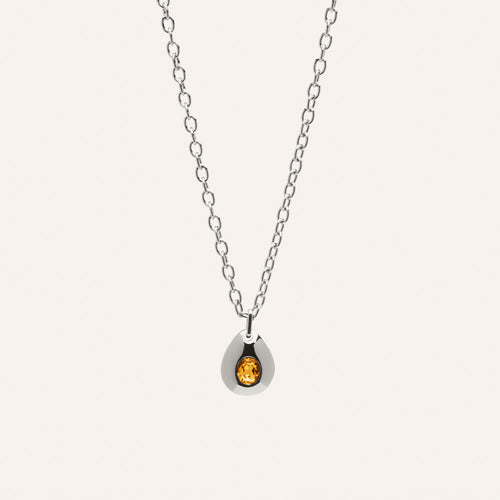 Angelou Solitary Drop Necklace in Saffron