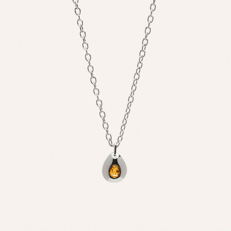 Angelou Solitary Drop Necklace in Saffron
