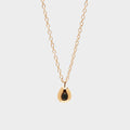 Angelou Solitary Drop Necklace in Jet Black