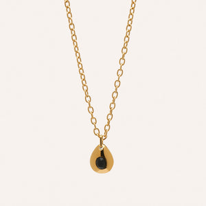 Angelou Solitary Drop Necklace in Jet Black
