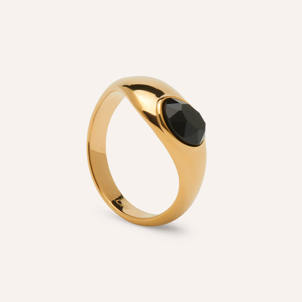 Angelou Statement Ring in Jet Black