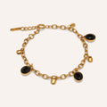Angelou Oval Droplets Bracelet in Jet Black