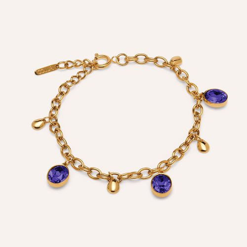Angelou Oval Droplets Bracelet in Violet