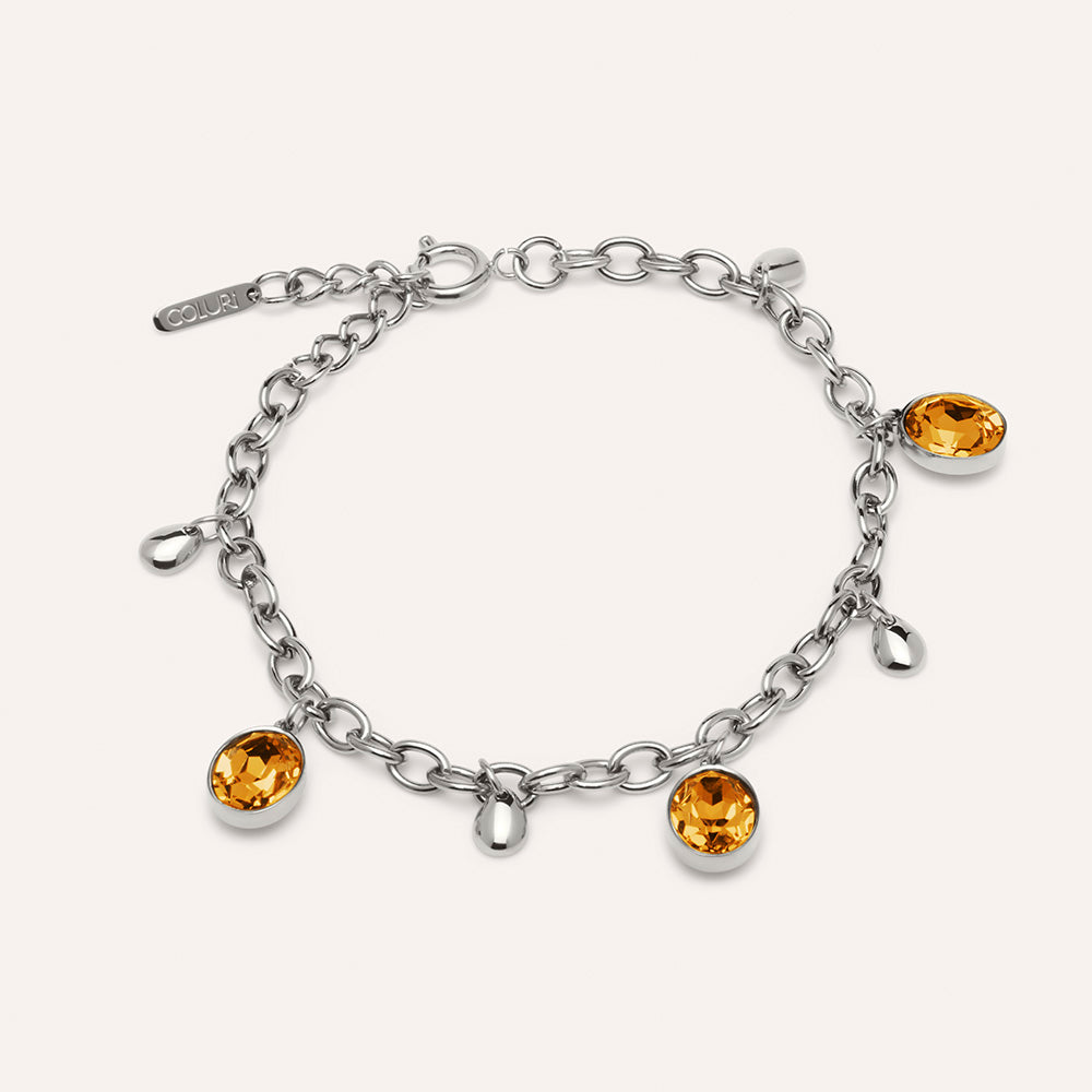 Angelou Oval Droplets Bracelet in Saffron