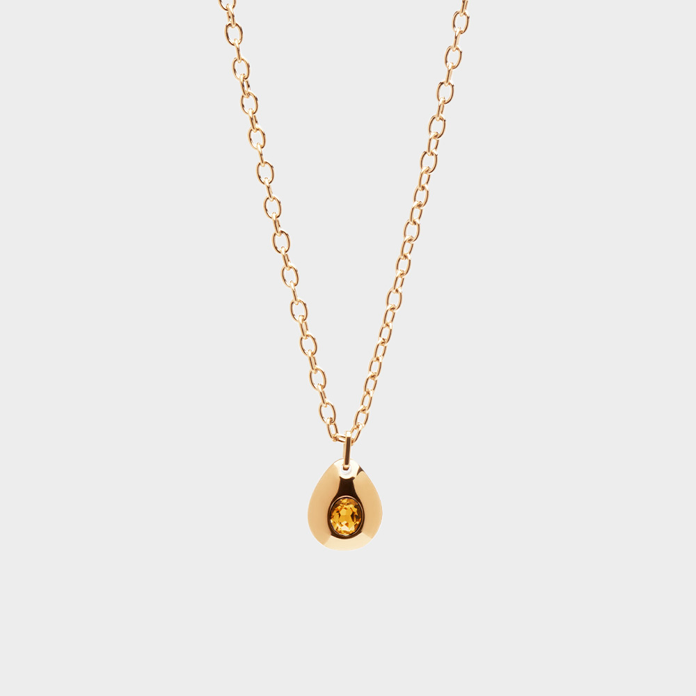 Angelou Solitary Drop Necklace in Saffron