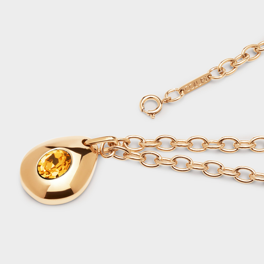 Angelou Solitary Drop Necklace in Saffron
