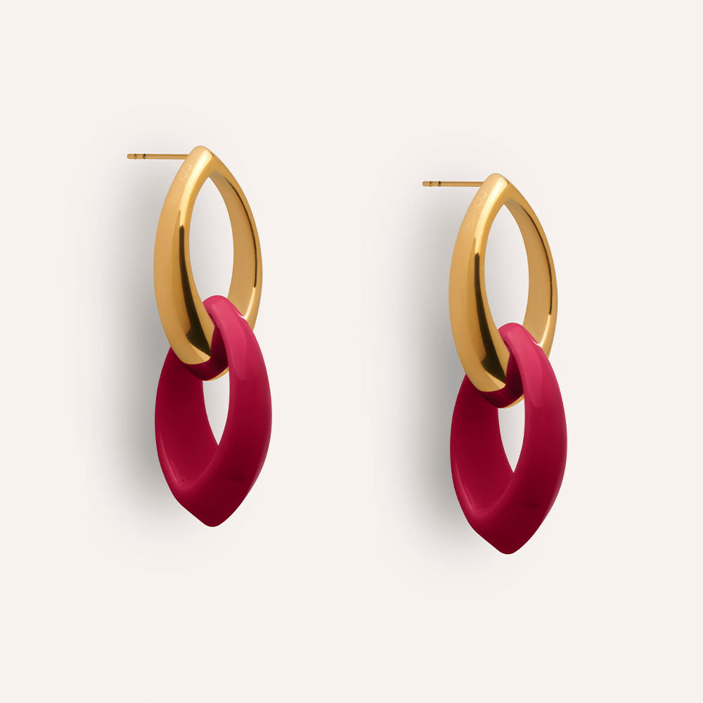 Beauvoir Statement Earrings in Scarlet