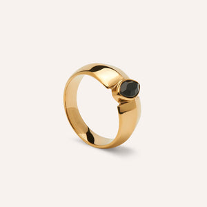 Beauvoir Solitary Ring in Jet Black