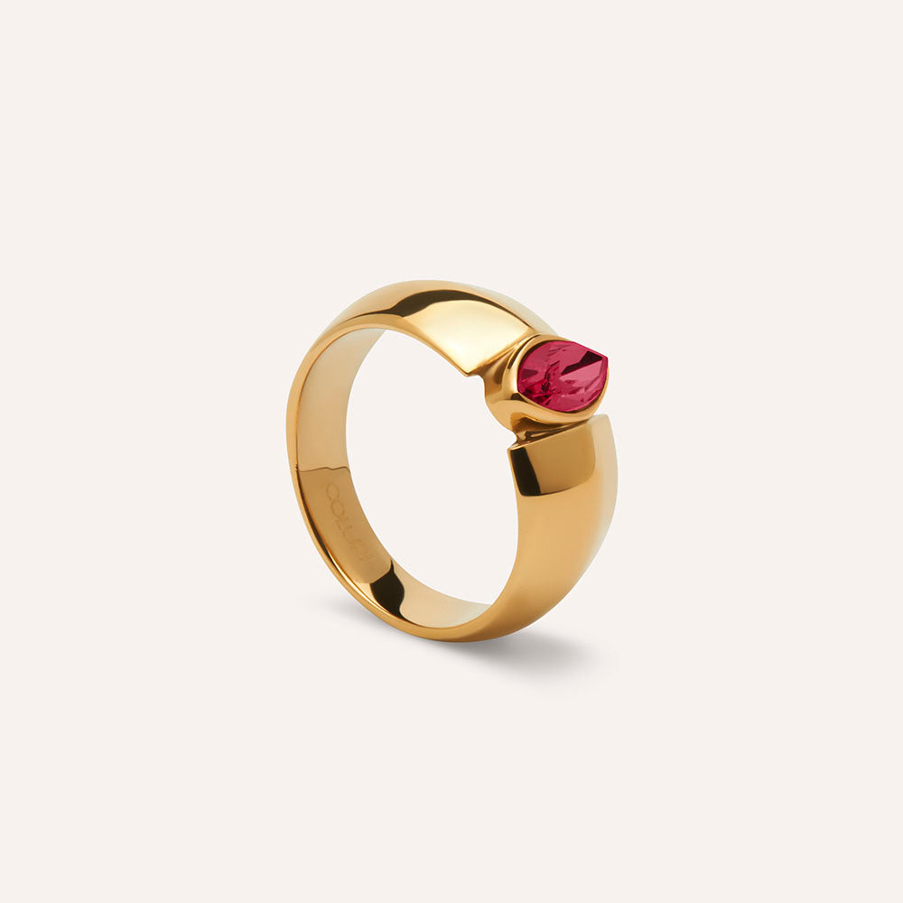 Beauvoir Solitary Ring in Scarlet