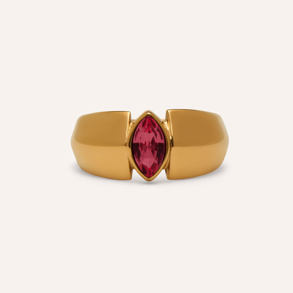 Beauvoir Solitary Ring in Scarlet