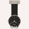 Black Dial Nurse Watch with 925 Silver Case and Silicone Band by COLURi
