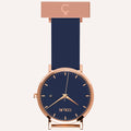 Blue Dial Nurse Watch with 18K Rose Gold Case and Silicone Band by COLURi
