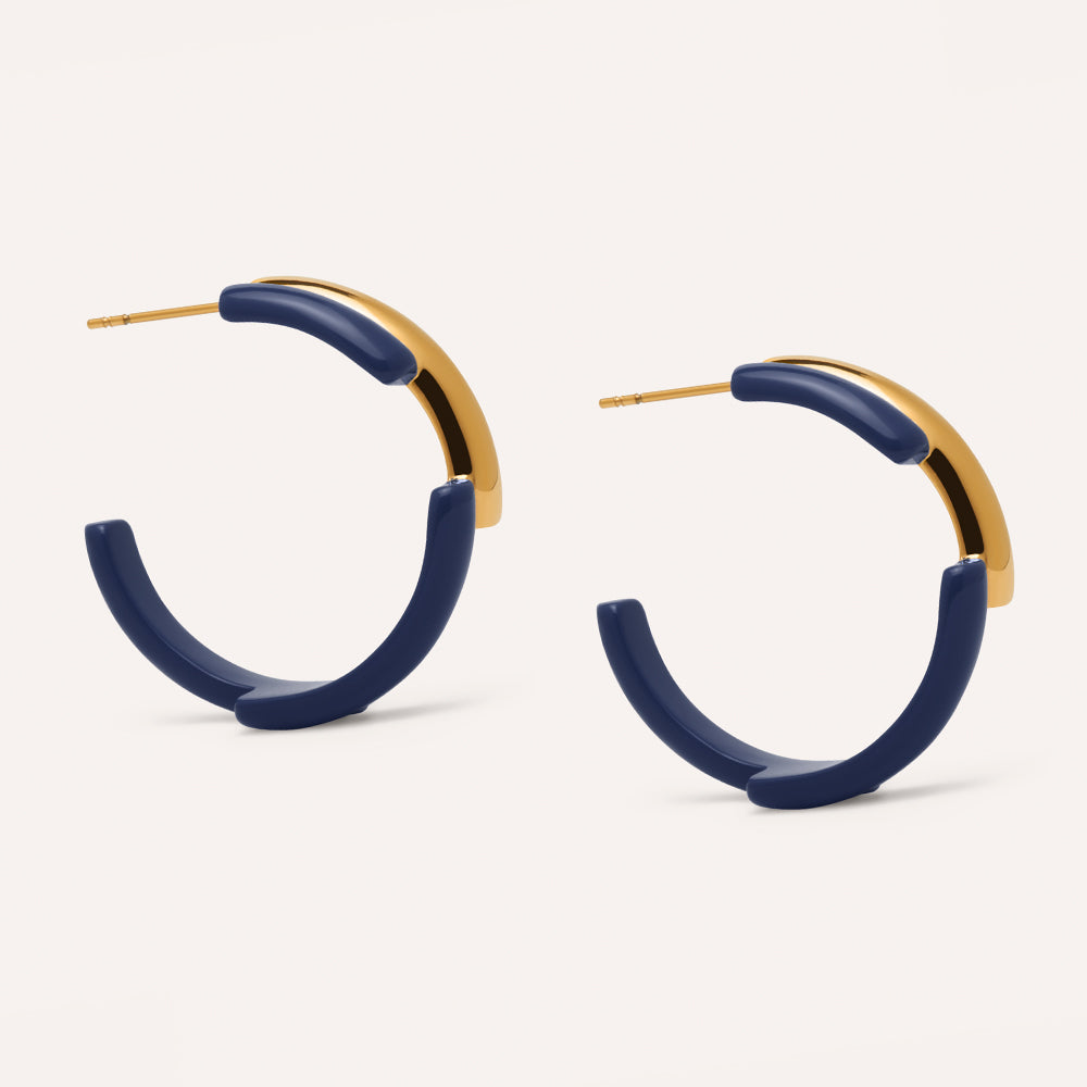 Lorde Hoop Earrings in Navy