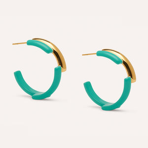 Lorde Hoop Earrings in Turquoise
