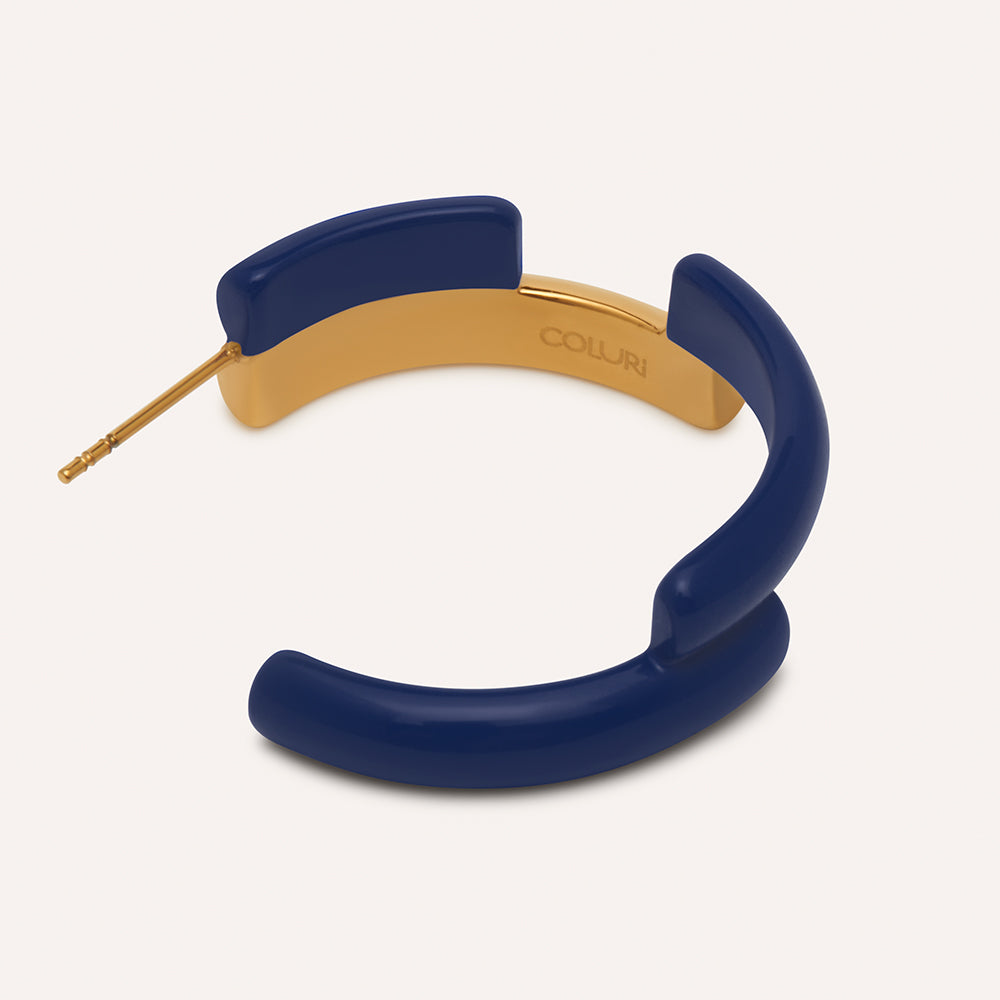 Lorde Hoop Earrings in Navy