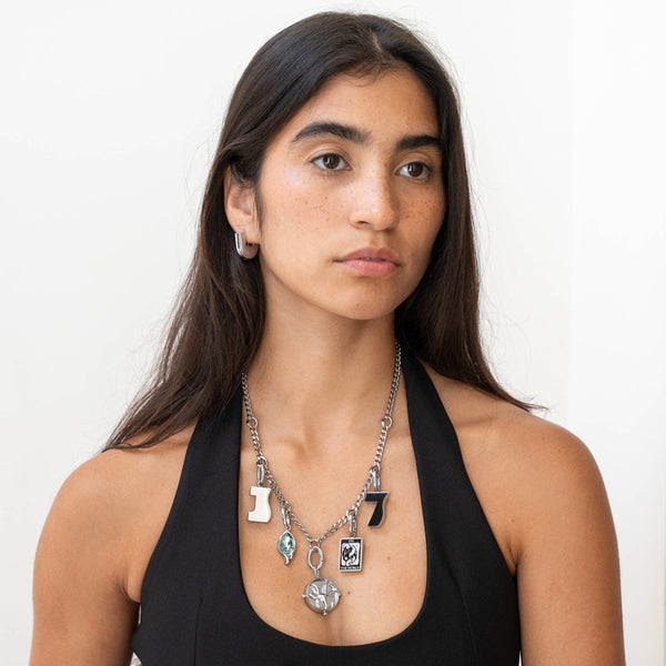 Charm Station Necklace, silver PVD – COLURi (view 2)