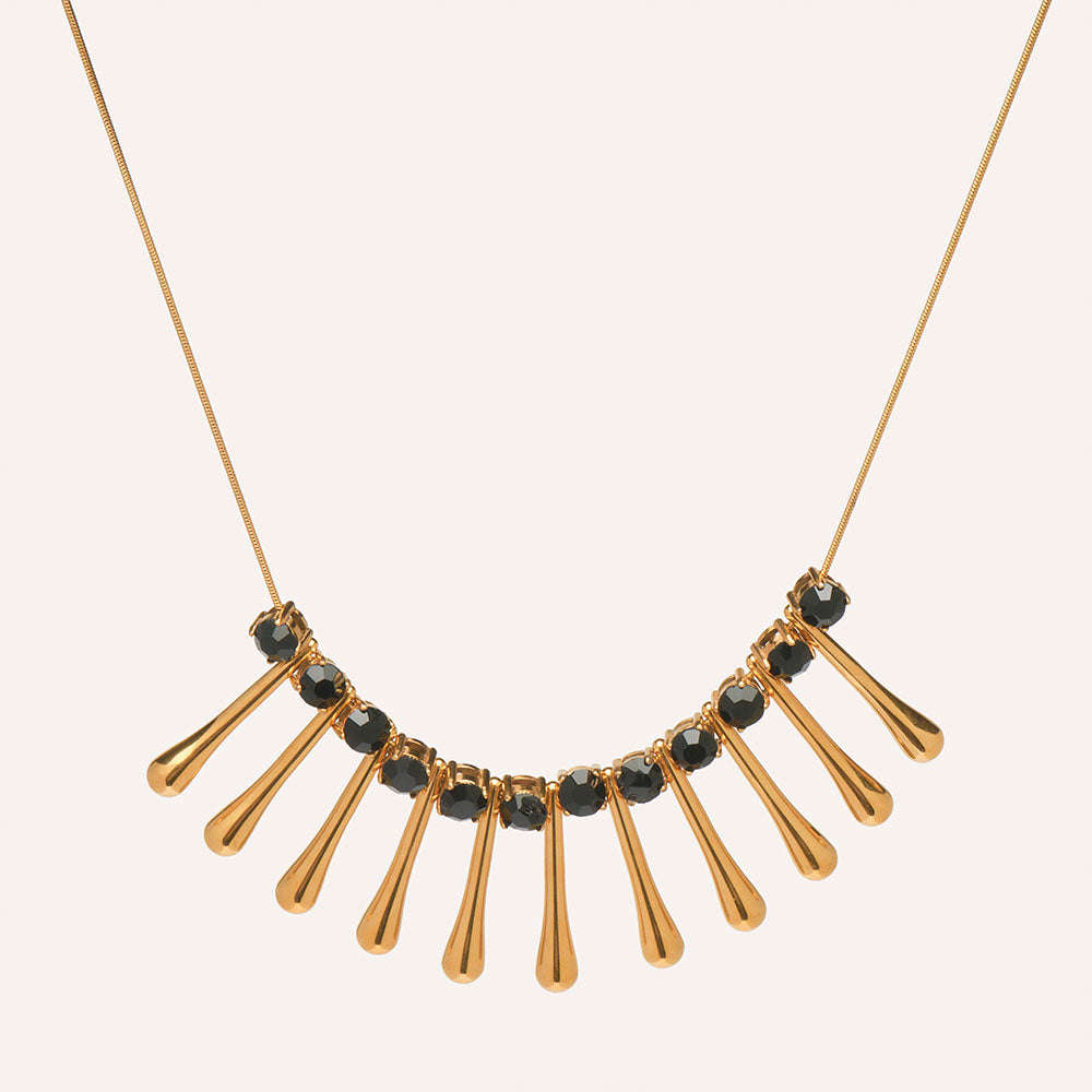 Montessori Statement Necklace In Jet Black