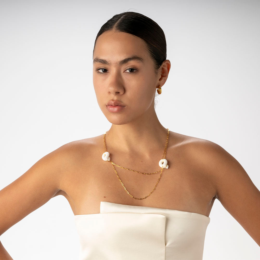 Ogata Twin Tuya Necklace in Snow