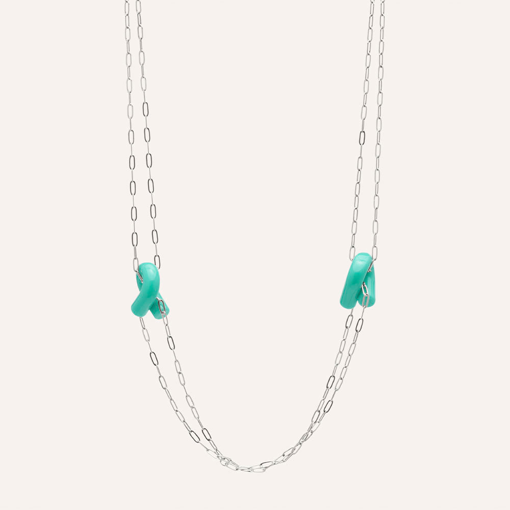 Ogata Twin Tuya Necklace in Turquoise