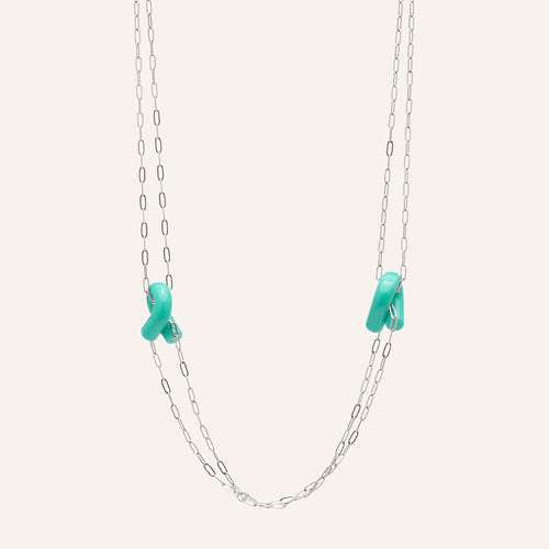 Ogata Twin Tuya Necklace in Turquoise