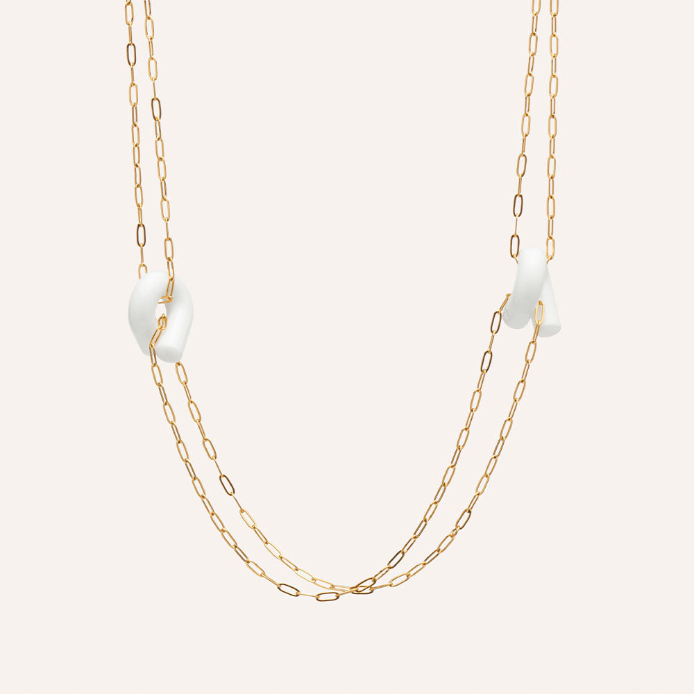 Ogata Twin Tuya Necklace in Snow