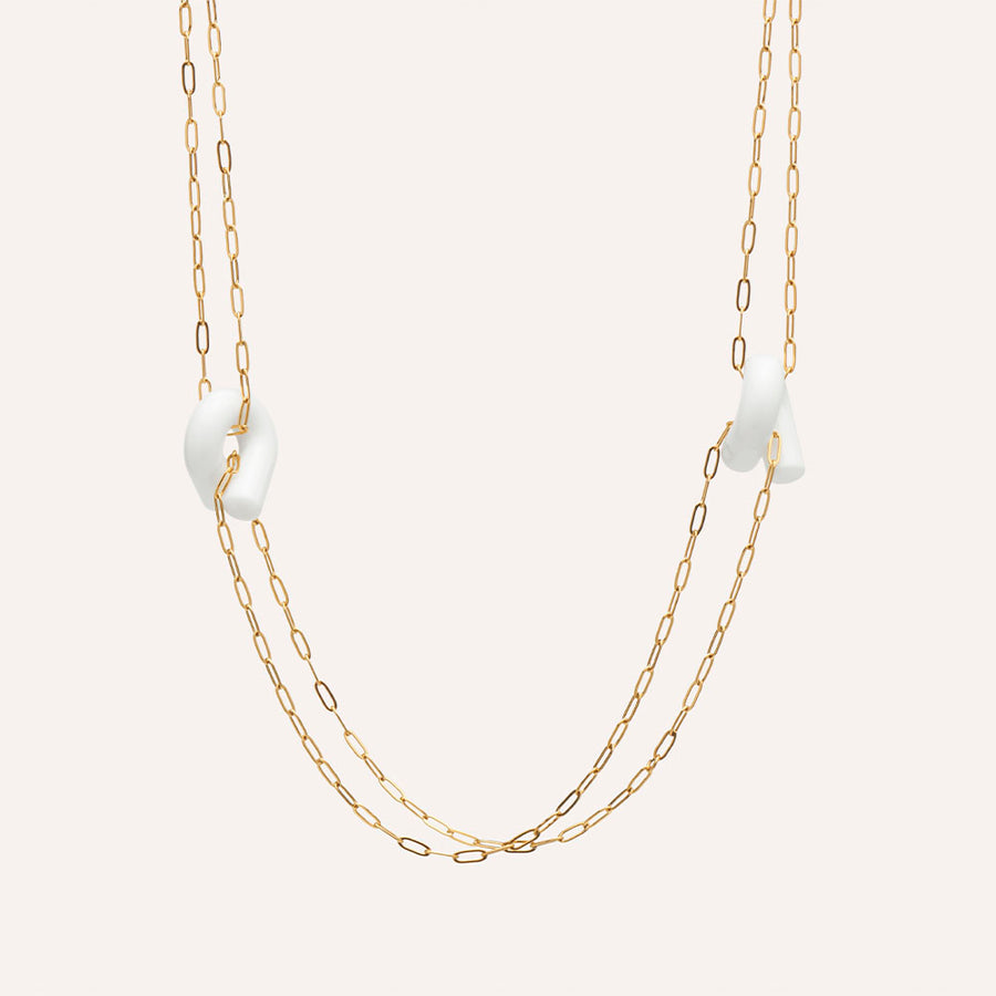 Ogata Twin Tuya Necklace in Snow