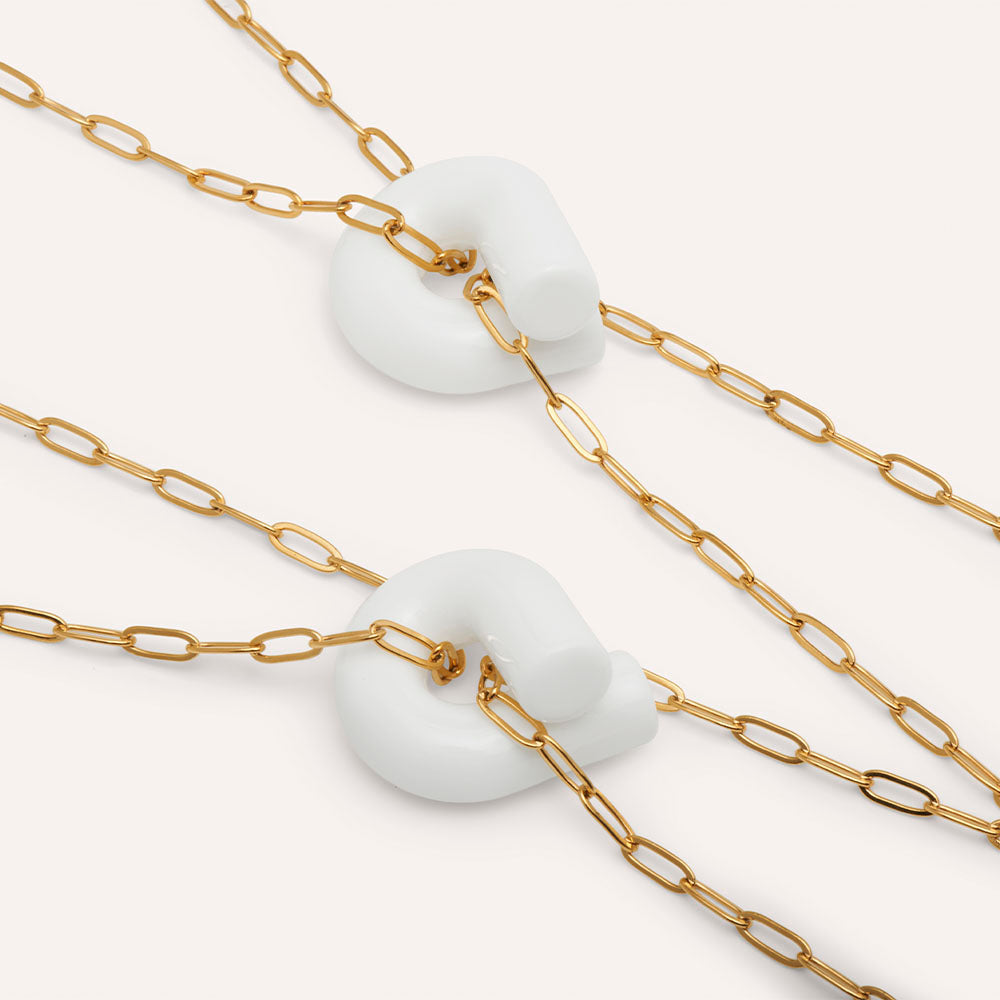 Ogata Twin Tuya Necklace in Snow