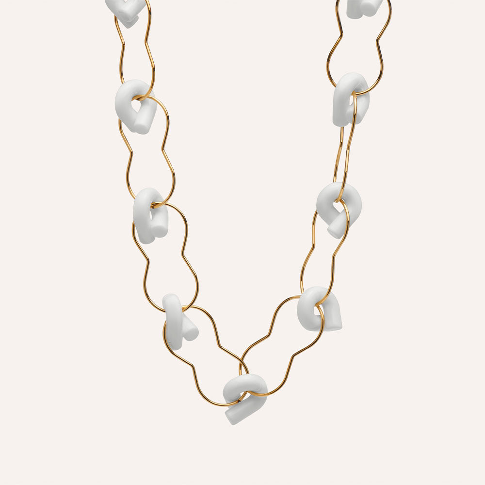Ogata Statement Necklace in Snow