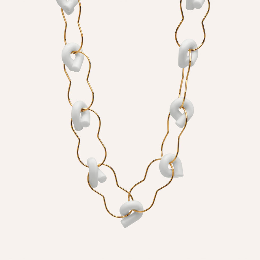 Ogata Statement Necklace in Snow