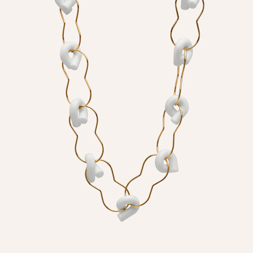 Ogata Statement Necklace in Snow