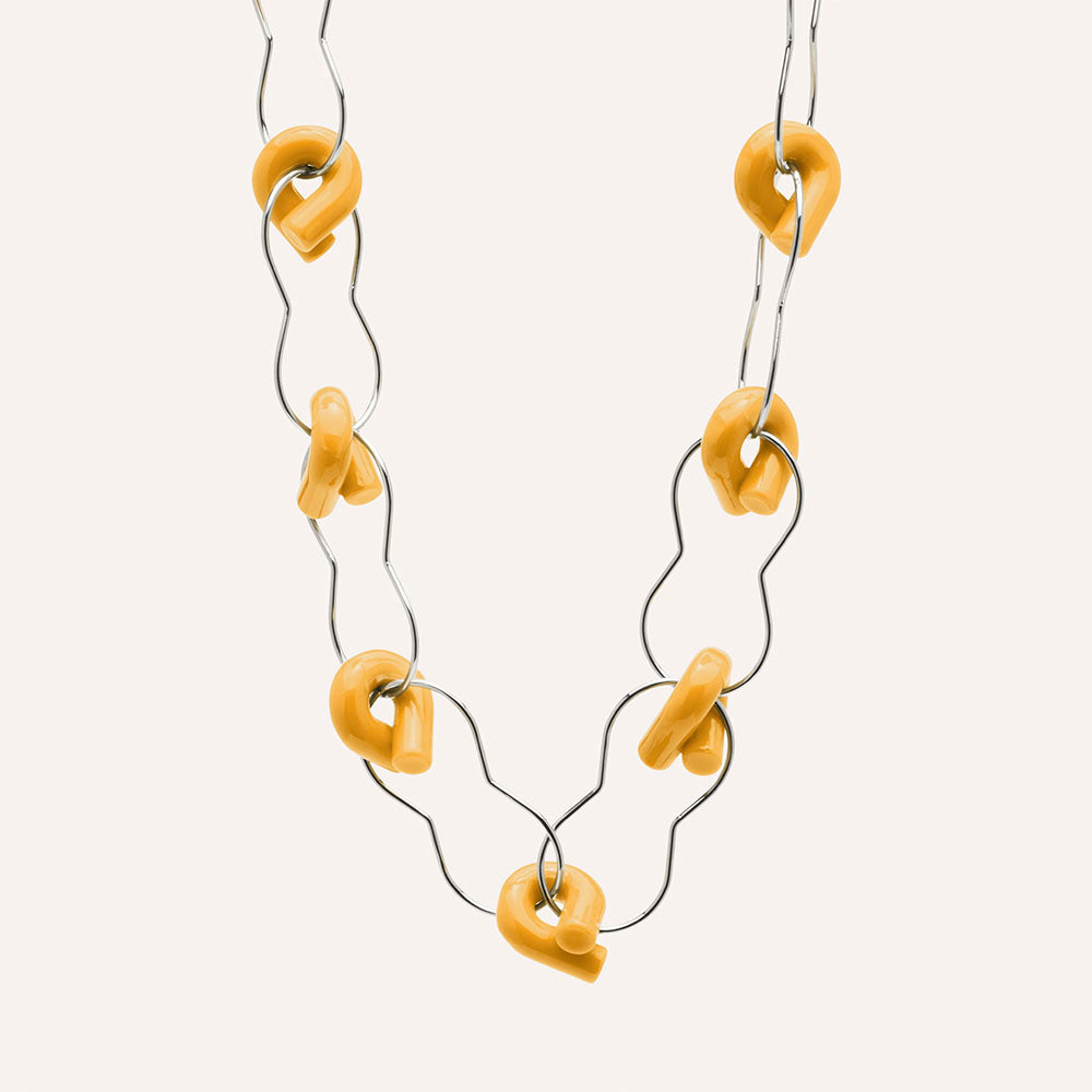 Ogata Statement Necklace in Saffron