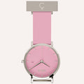 Pink Dial Nurse Watch with 925 Silver Case and Silicone Band by COLURi
