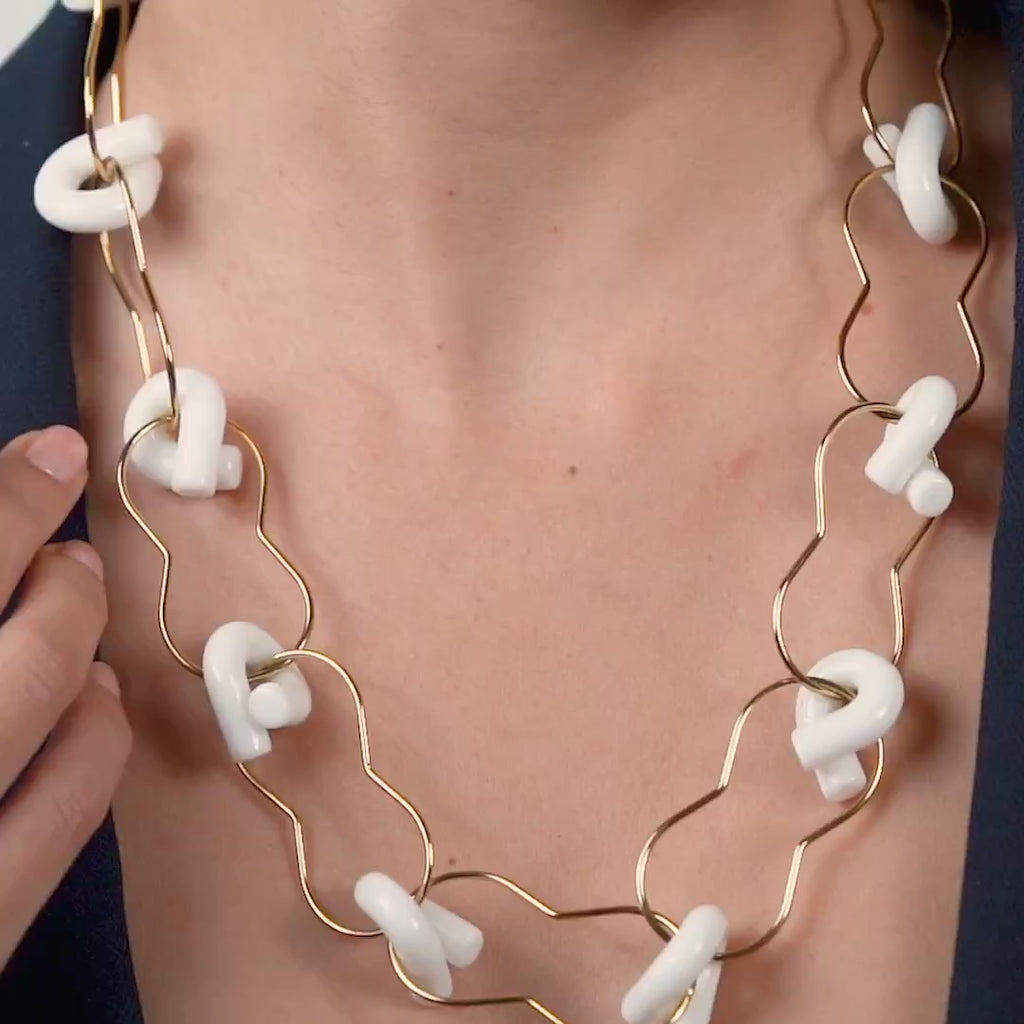 Ogata Statement Necklace in Saffron