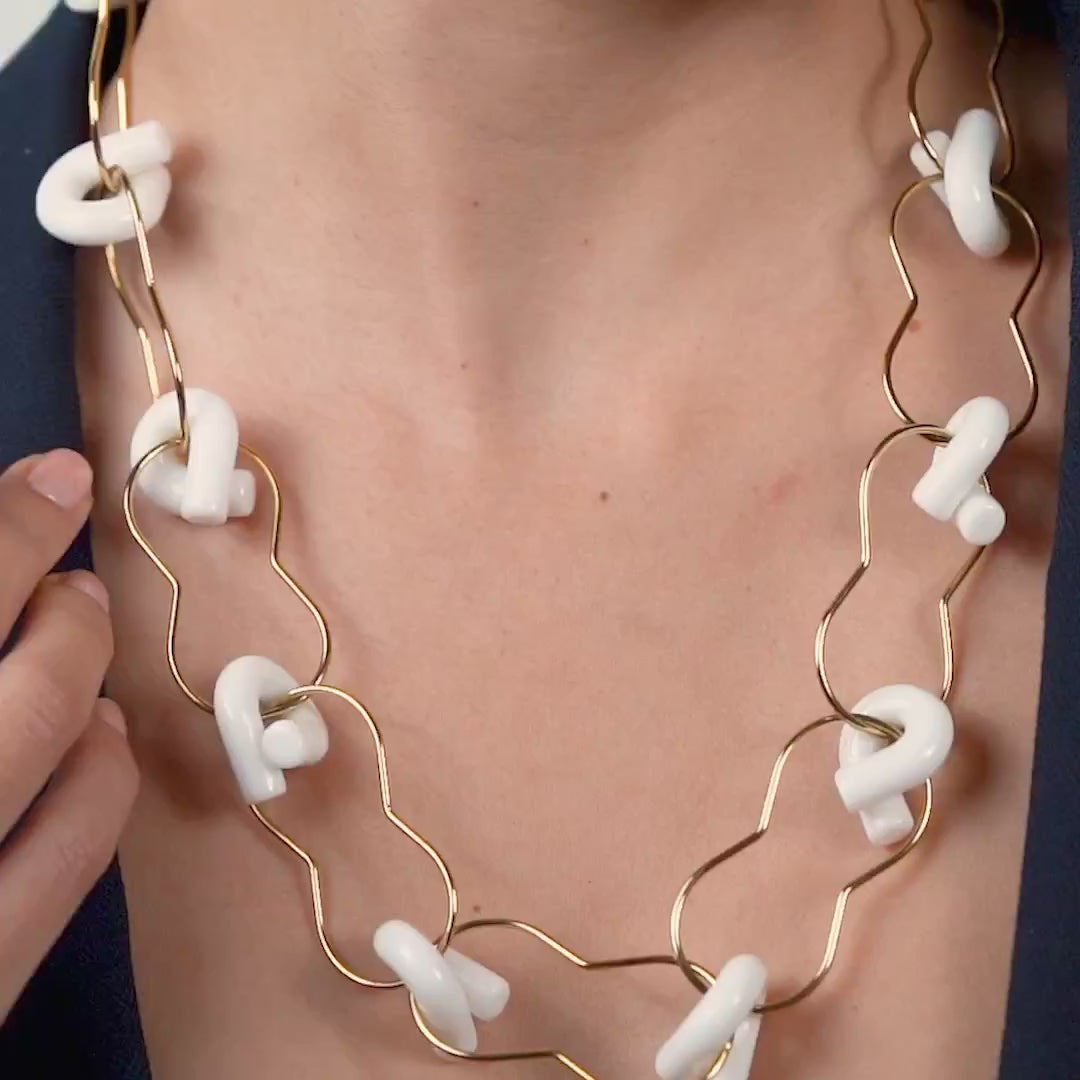 Ogata Statement Necklace in Saffron