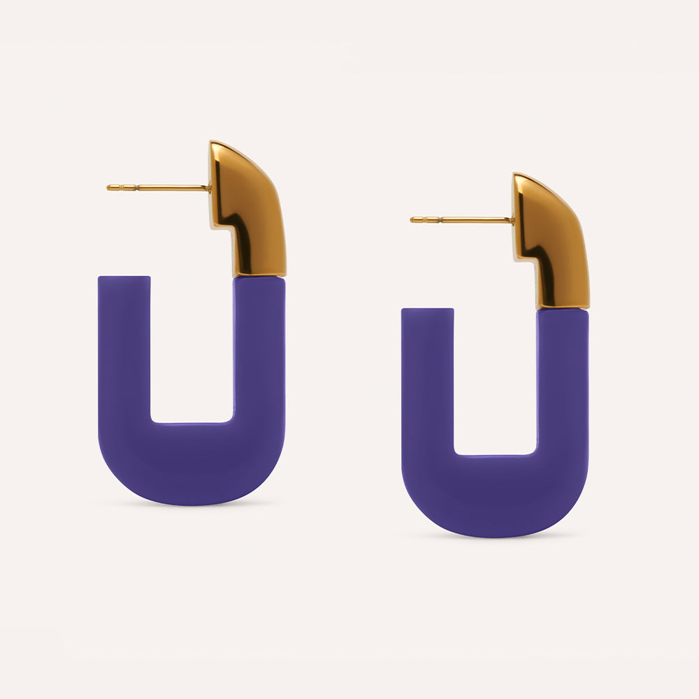 Lorde Link Earrings in Violet